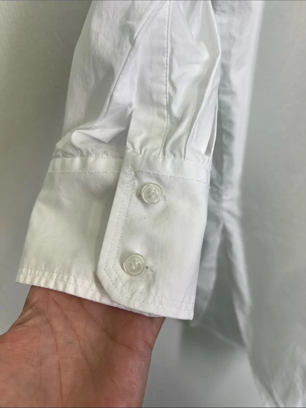 Zara - White Button Down Long Sleeve Collared Blouse Oversized Size M - L
